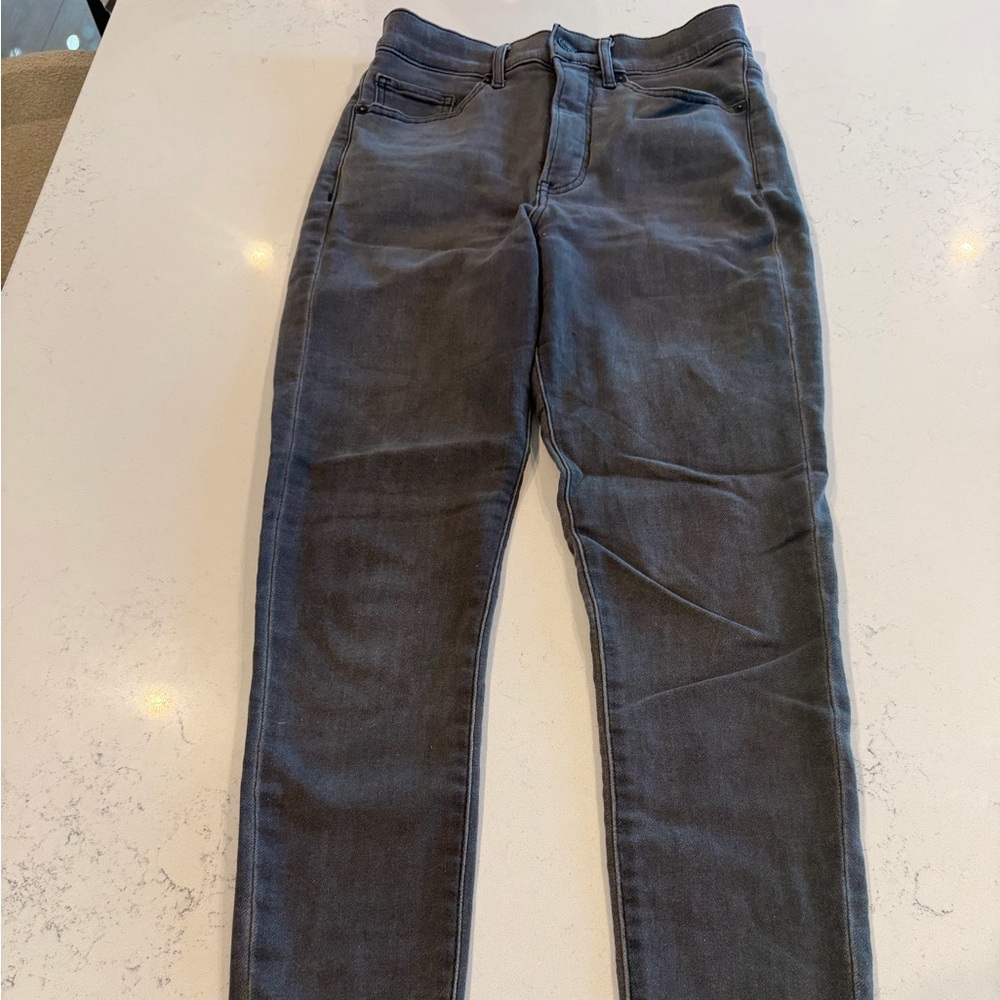 Express Gray Denim Stretchy Skinny High Rise Jeans